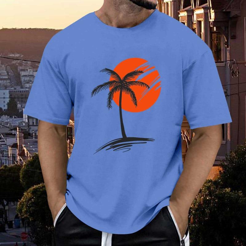 

Летняя футболка с графическим принтом заката, 3D цифровая печать, трендовая, с коротким рукавом 4XL