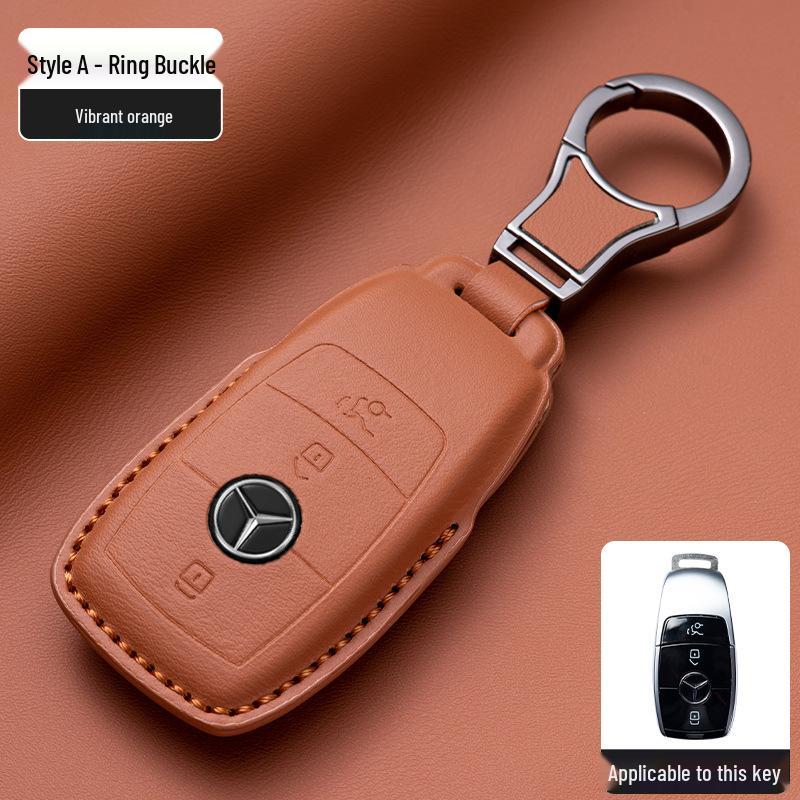 Mercedes-Benz Original Color Nappa Leather Key Case for GLE, GLAC200L, C260L, E300L, E-Class, S-Class, and C-Class.