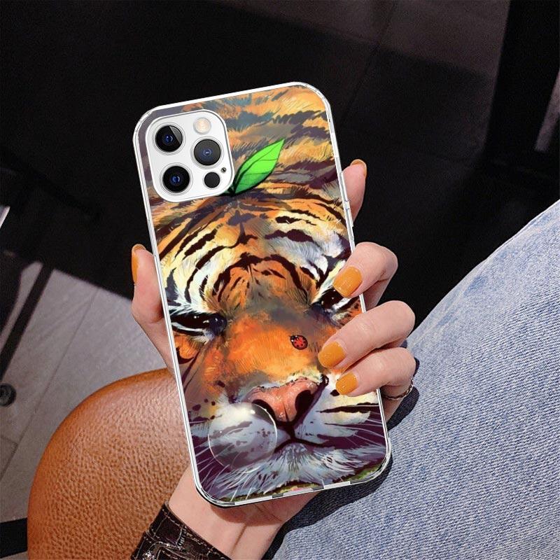Superior Tiger Pattern Art Phone Case For iPhone 13 12 Mini 11 Pro Max XS XR X SE 7 8 Plus 5S 5 6S 6 Gift Print Cover Fundas