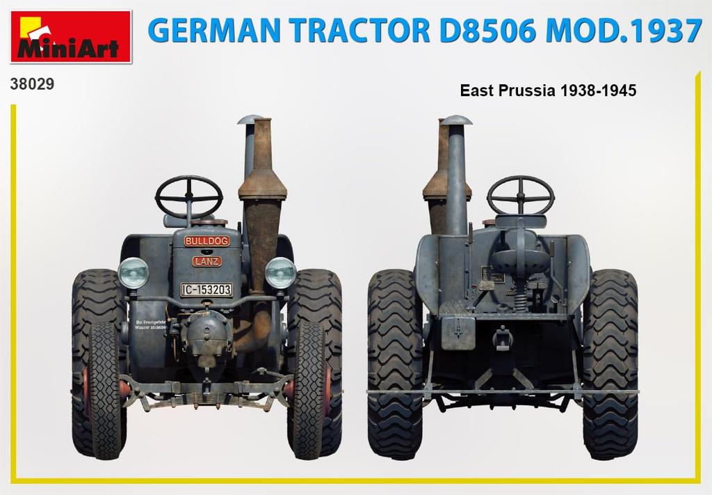 Miniart Scale German Tractor D8506 1937 Plastic Model MA38029 1/35