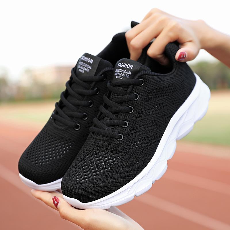 Brand sports shoes new black running shoes hollowed out lightweight mesh breathable casual travel shoes
