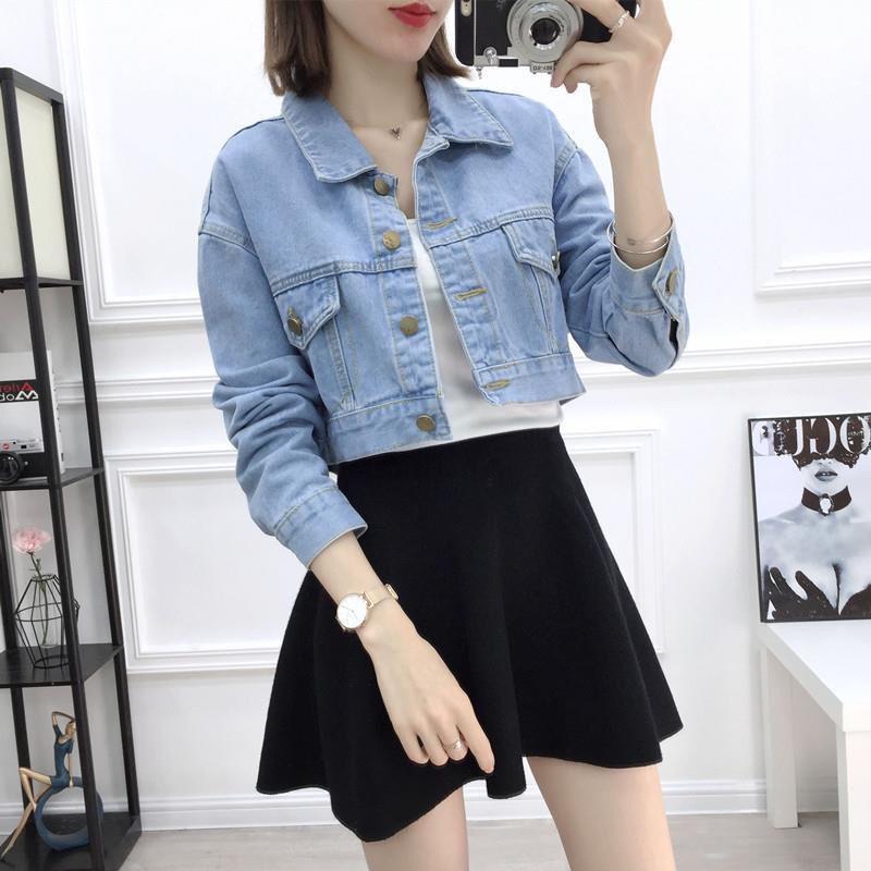 Women's Short Loose Denim Jacket - Spring/Autumn 2025 Korean Style Casual Outerwear