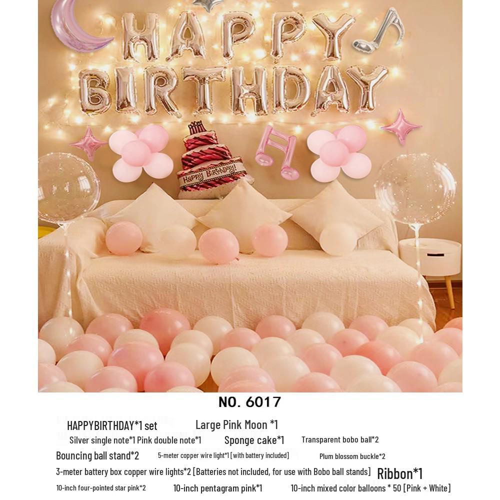 Romantic Birthday Balloon Set: High-End Decorations for Boyfriend or Girlfriend