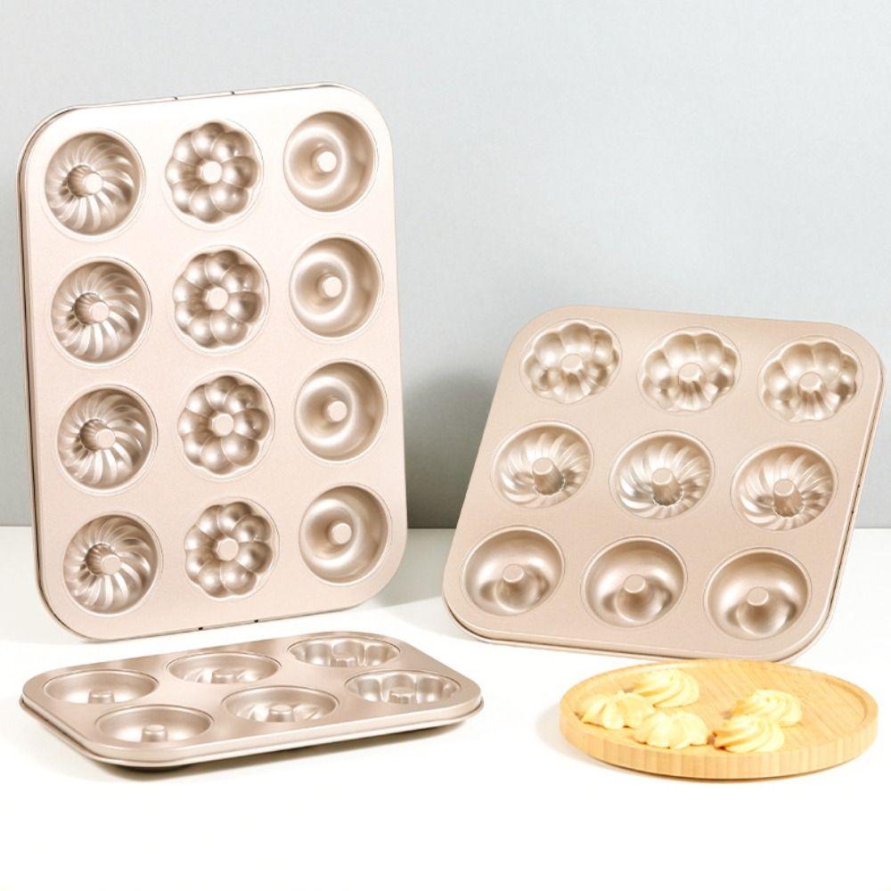 Carbon Steel Donut Baking Mold Non-Stick Muffin Cakes Mold Donut Muffin Pan  Dessert Making