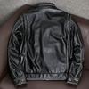 Vintage American Distressed Pilot Flight Jacket Genuine Leather Coat Mens Big Size Outerwear