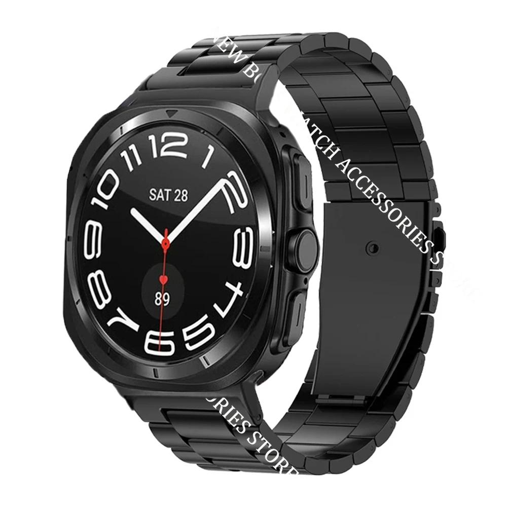 No Gaps Stainless Steel Strap for Samsung Galaxy Ultra Watch 47mm Luxury Metal Band for Galaxy Ultra 47mm Replaceable Wristband