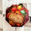 Christmas gifts, bells, Santa Claus, snowman, Christmas tree umbrella, home essential, wrought iron tri-fold portable all-season outdoor umbrella H27