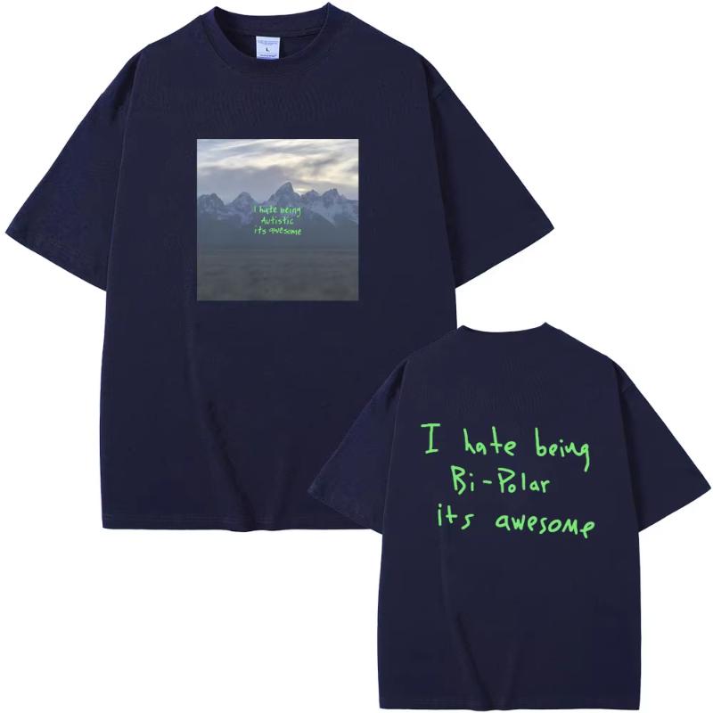 

Rapper Kanye West Vultures I Hate Beiug Bi Polar Its Awesome Album Graphic T-shirt Men Women Hip Hop Oversized Crewneck T Shi... S разноцветный