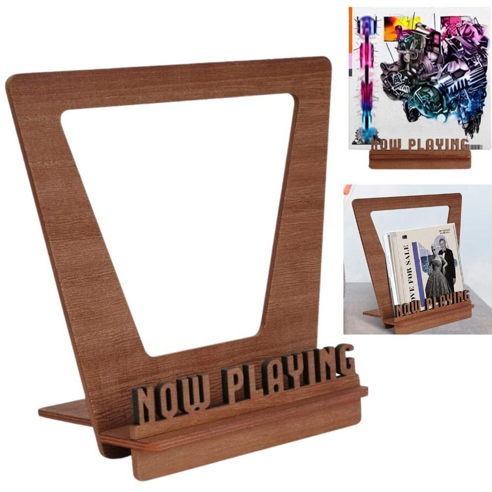 Removable Vinyl Record Stand Handmade Desktop Display Stand Wooden CD Rack TV Cabinet