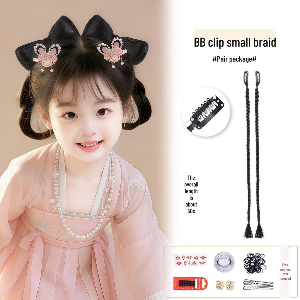 Children's Hanfu Hair Bun Pad – Bow Styling Accessory for Girls