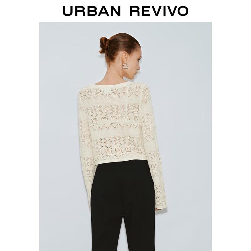 UR Women's Casual Hollow-Out Textured Knit Cardigan