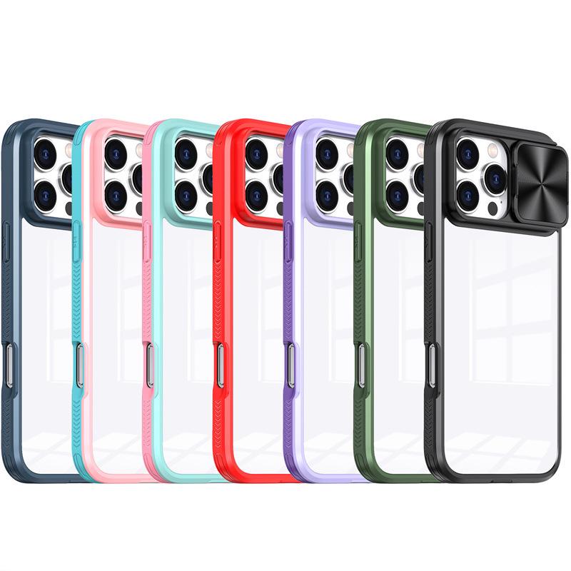 Transparente Schiebe-iPhone-Hülle für Modelle 11-17 Pro Max