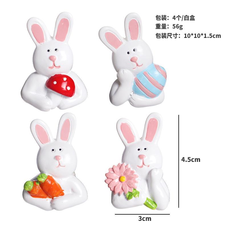 

Easter decorations, creative mini resin Easter bunny refrigerator magnets, perfect for home parties and decorations