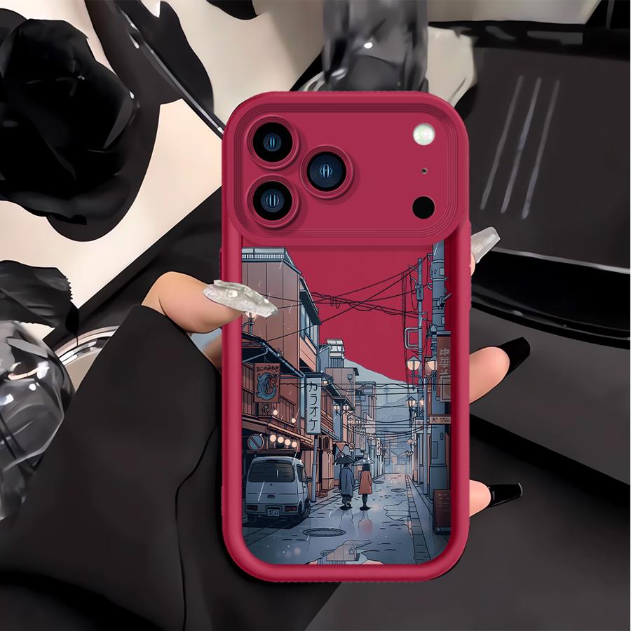 

Anime Town Phone Cover Case for Apple iPhone 17 Pro Max 13 Mini 16 12 XR 11 Air 16e 15 14 Plus XS iPhone 14 Pro