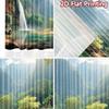 2D Flat Printing 2pcs Party Curtain Cave Waterfall Scenic Mountain Digital Printed Polyester Drapes Festive Holiday Use for