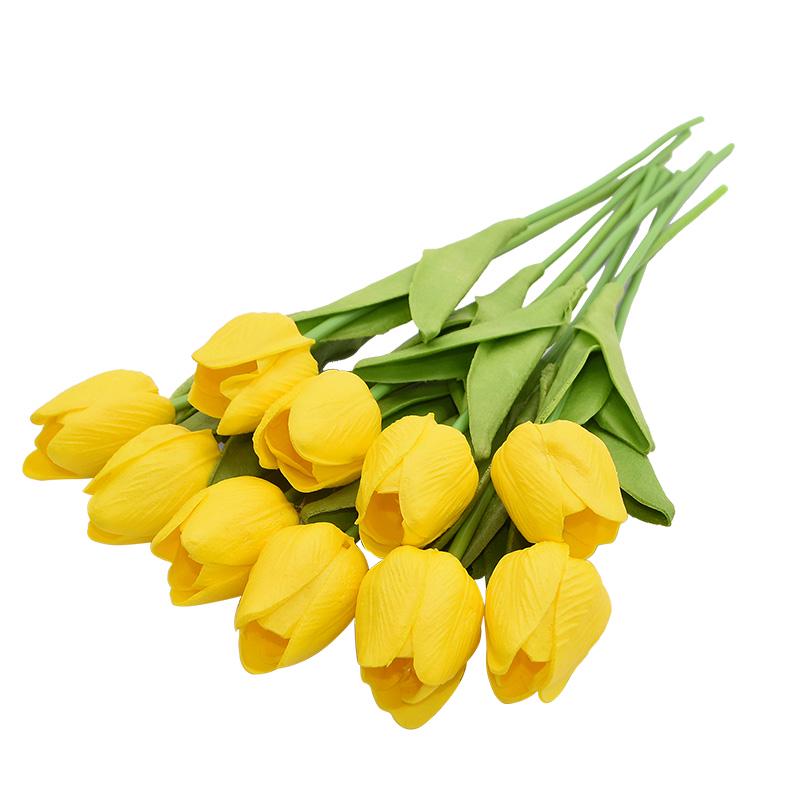 10 τμχ Tulip Artificial Flower Μπουκέτο Real Touch Artificial Bouquet PU Fake Flower for Wedding Decoration Flowers Διακόσμηση κήπου σπιτιού