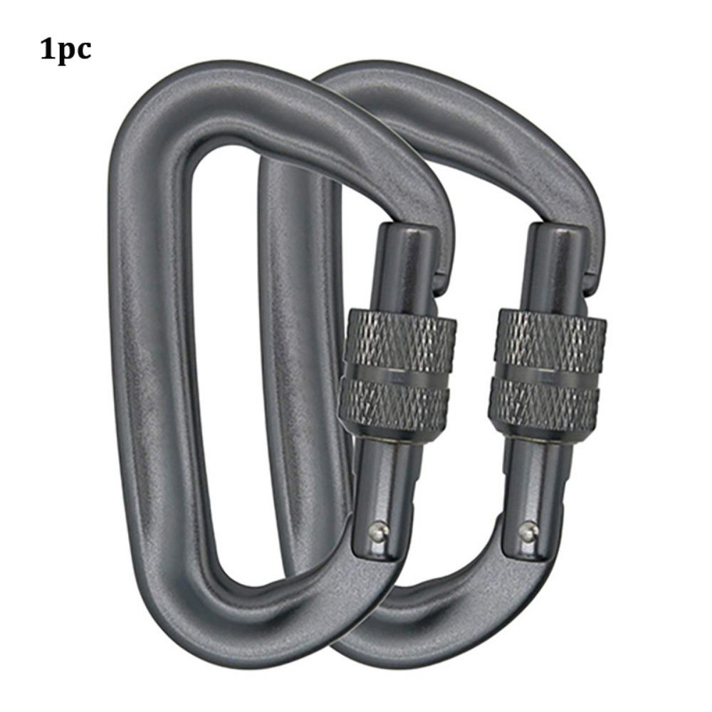 12KN Professional Safety Carabiner 10 Colors Aluminum D Shape Key Hooks Security Master Lock Mountaineering Protective Equipment серый
