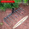 9-Tooth Threaded Steel Rake with Wooden Handle