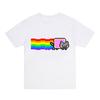 Kreatives Y2K-Paar-Outfit mit interessant bedrucktem Pixelmuster T-Shirt für Damen und Herren, kurzärmeliges Oberteil aus reiner Baumwolle
