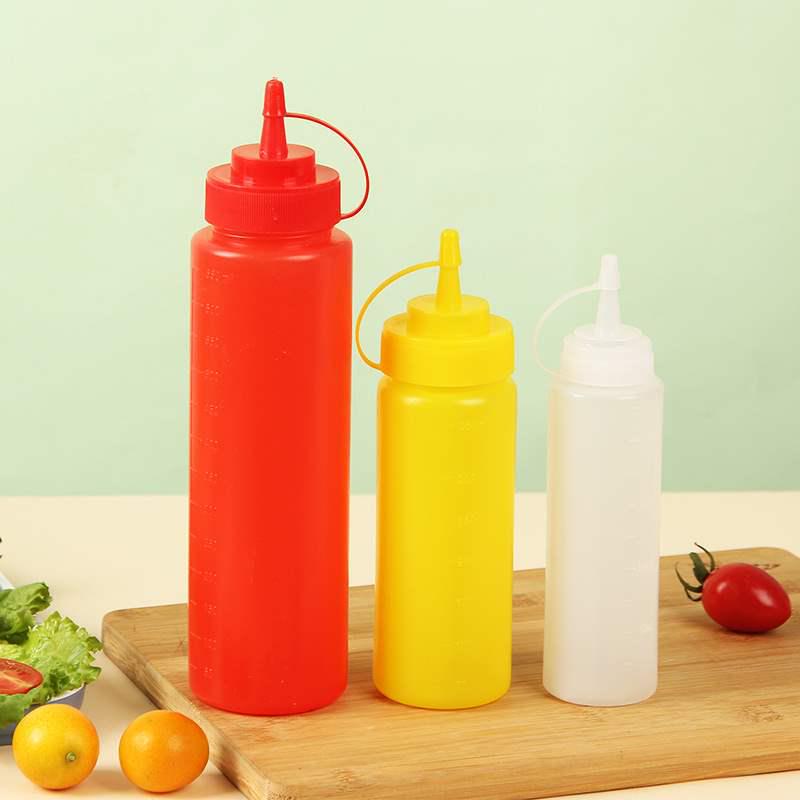 Leak-Proof Plastic Squeeze Bottle for Salad Dressing, Cream, Jam, Sauce, and Seasoning