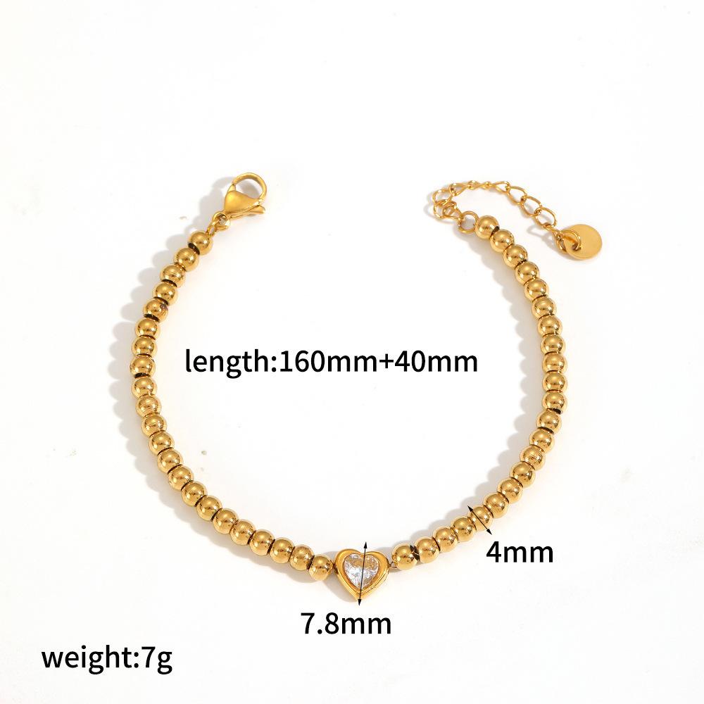 Fashion Wrist Gold Jewelry Stainless Steel Cubic Zirconia Bracelet Trebdy 18K Gold Plated Bracelet for Women