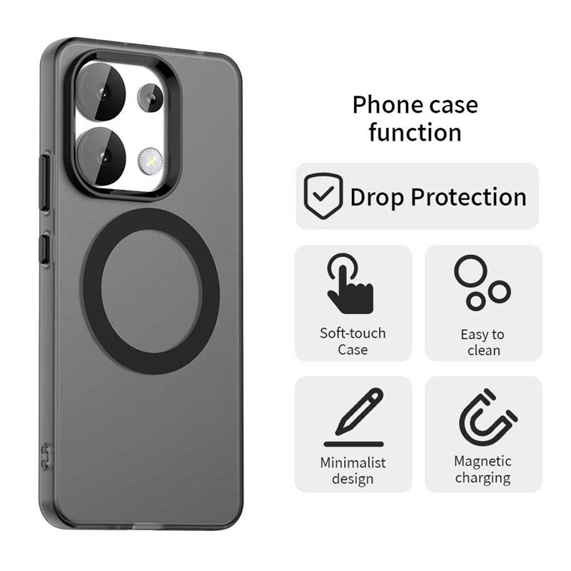 For Xiaomi Redmi Note 13 4G Case Magsafe Wireless Charging Cover Xiaomi Redmi Note 13 Pro Plus Matte TPU Protector Phone Bumper