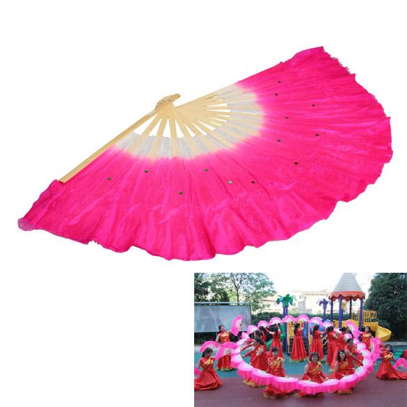 5/10/20 szt. Bambusowy wachlarz półkola Chińska sztuka ludowa Krótki wachlarz do tańca brzucha Wachlarz taneczny z jedwabnym woalem Pary Wachlarze bambusowe do tańca Yangko