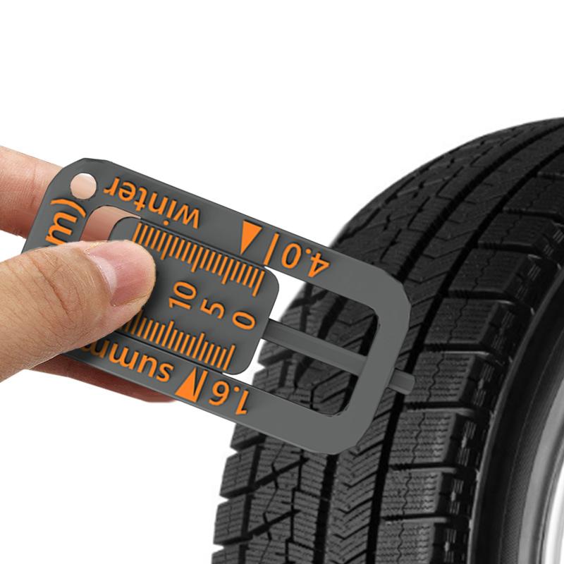 Portable Tire Tread Depth Gauge Keychain Car Tire Safety Check Tool Universal for Road Trip and Vehicle Maintenance