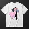 Anime Couple Graphic T-Shirt Black or White Unisex Romantic Manga Style Tee