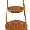 Circular Food Serving Basket Storage Rack Imitation Rattan Lightweight for Kitchen Counter Portable