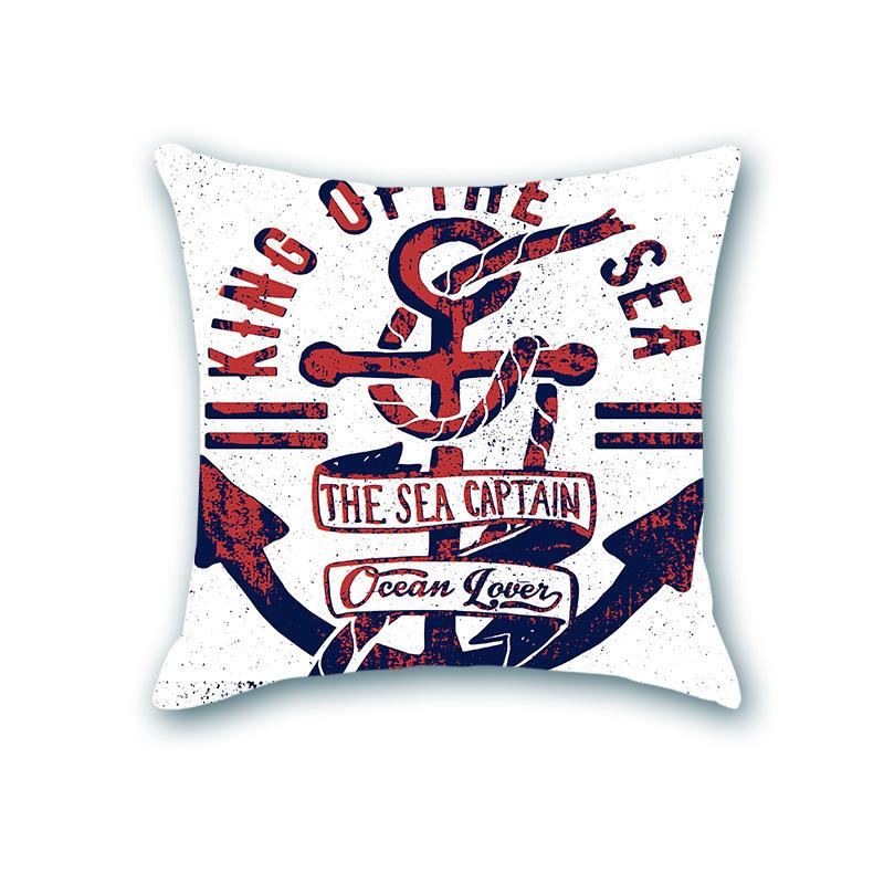 Blauer Anker Nautischer Sofakissenbezug Nordisch Retro Zuhause Stoff Seestern Kissenbezug