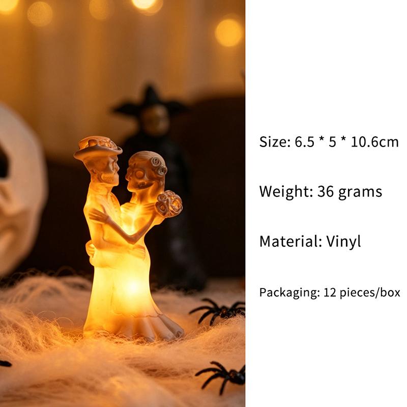 Halloween Skeleton Flameless Led Candle With Flickering Warm Light Perfect For Home Desktop Spooky Party Holiday Decoration