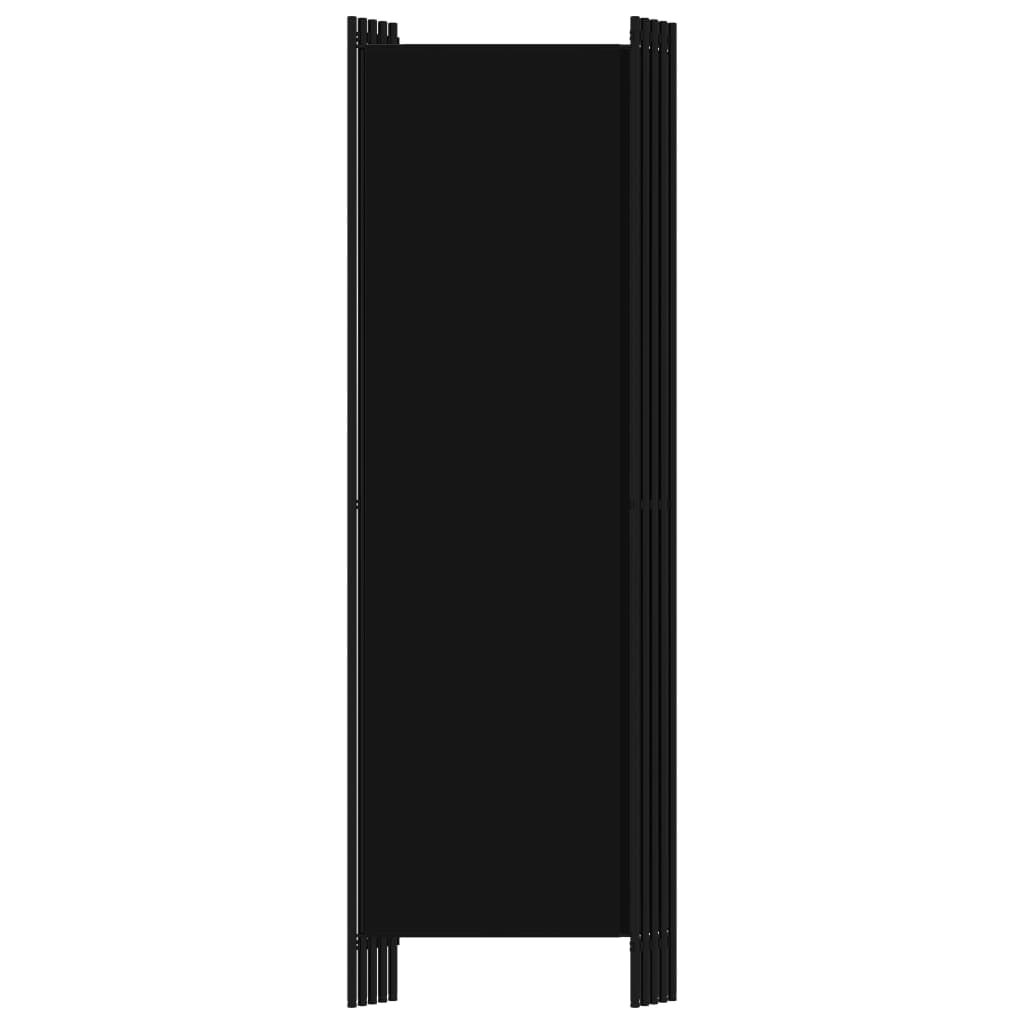 5 Piece Room Divider Black 250 X 180 Cm