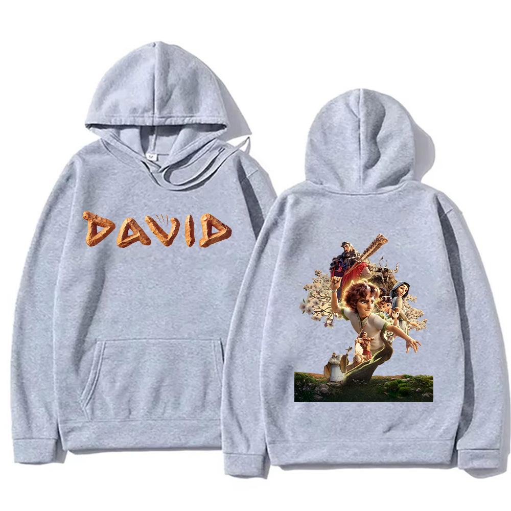 DAVID Film Hoodies Film Grafik Sweatshirts Trendige Pullover Anime Print Langarm Lässig Locker Streetwear