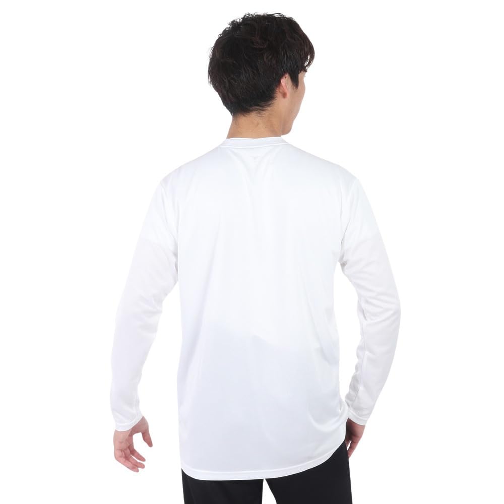 Mizuno Tennis Practice Long Easy to Move Size L Shirt, Sleeve, Moisture-Wicking, Quick-Drying, in, 62JAA510, White/Turquoise,