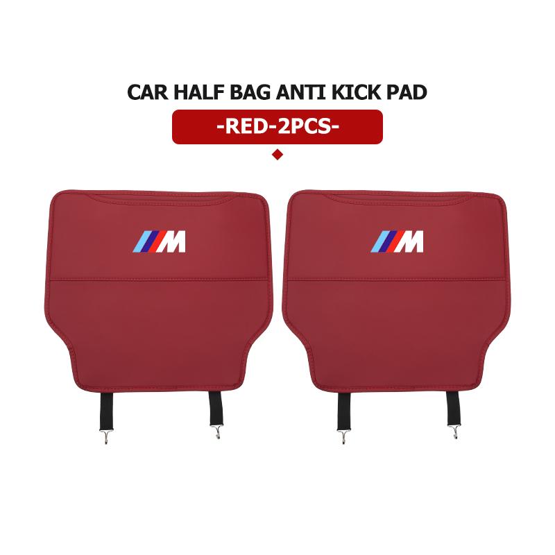 Car Seat Backrest Anti Kick Pad Protector Mat Storage Bag Emblem Accessories For BMW E70 E91 E30 G30 E53 M3 M5 X6 X4 X7 E92 E93