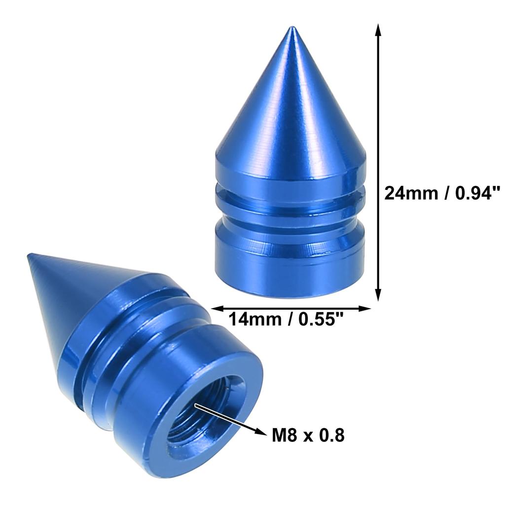 uxcell Tire Valve Caps Tire Valve Stem Caps Dust Valve Caps for Motorcycles Wheels Tower Shape 4 Pack Dark Blue