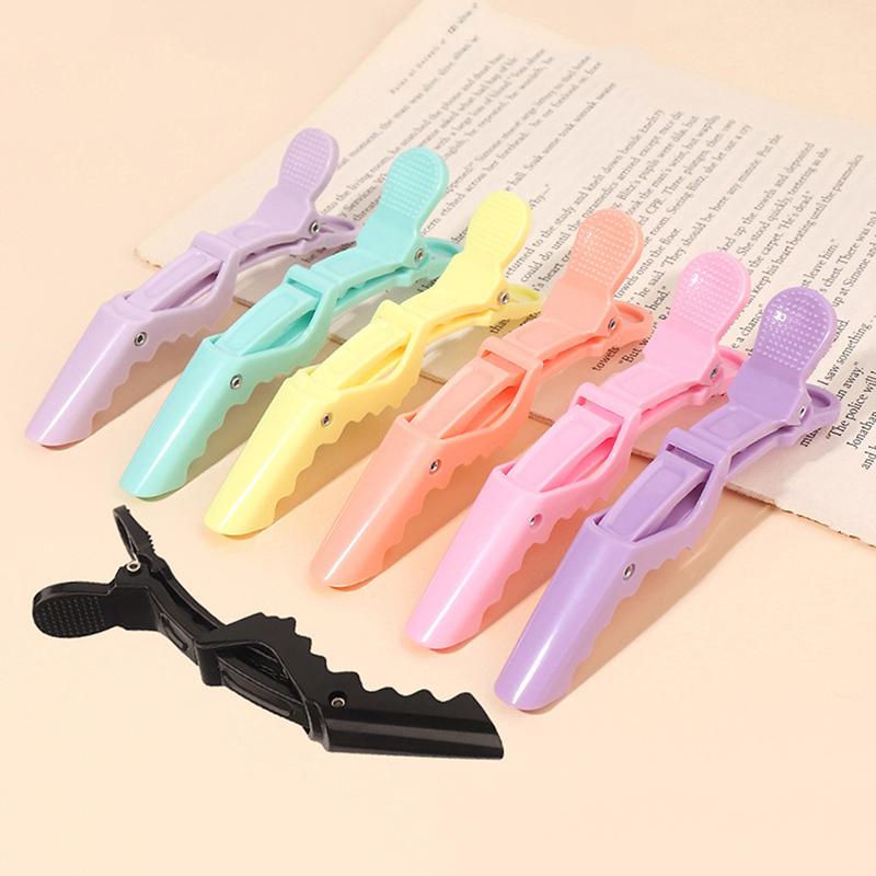 6 ks Plastové aligátoří sponky do vlasů, Kadeřnické svorky, Skřipce do vlasů, Profesionální kadeřník, Salonní stylingové sponky, Vlasové doplňky