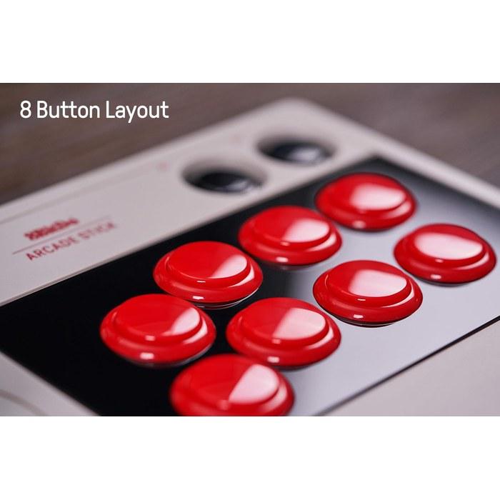8Bitdo Bluetooth Arcade Stick for Switch & Windows (White/Red/Black)