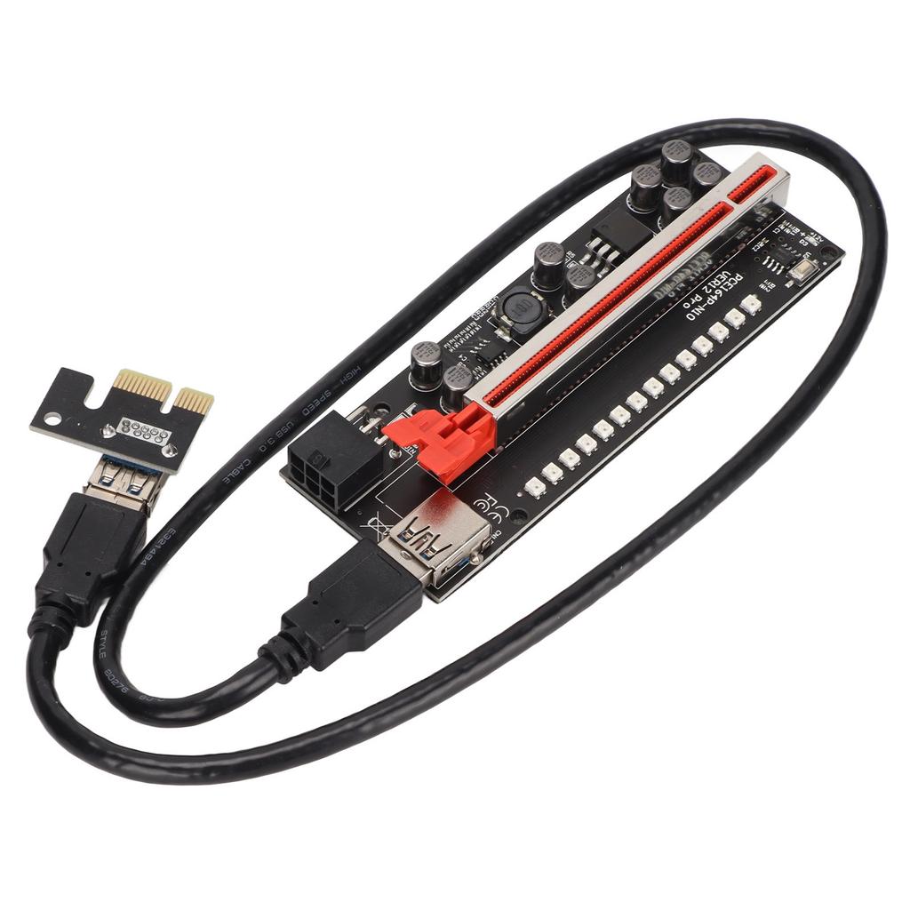 Riser-Adapterkarte 8 Excicon-Kondensatoren Mehrschichtige Abschirmung Feste Schnalle PCIE Riser 1x auf 16x Adapter