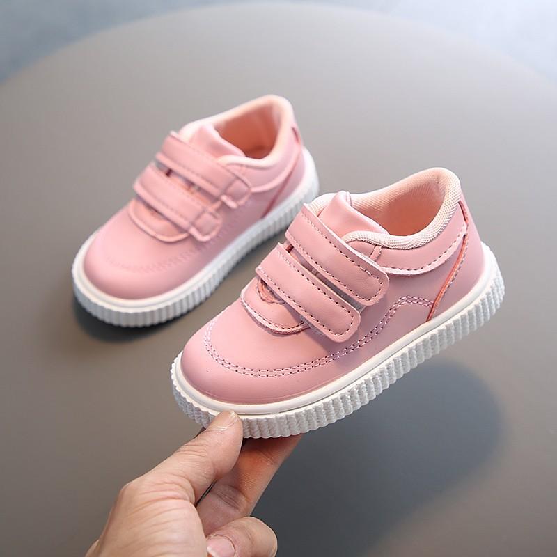 

Children Casual Sneakers for Boys and Girls Soft Sole Toddler Shoes Spring Autumn White size 21 розовый