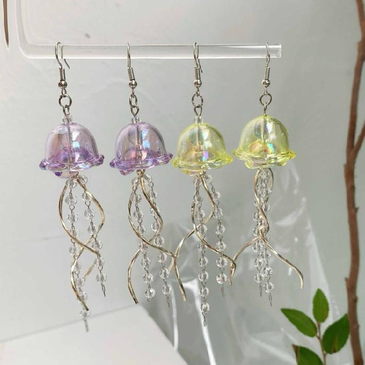 Exquisite Jellyfish Charm Earrings Personalized Jellyfish Pedant Earring Elegant Dangle Ear Hook for Stylish Outfits