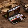 Men's Wallet, Hand Painted and Worn, with A Long Leather Top Layer and A Casual Wallet Made of Genuine Leather with Multiple Card Holders