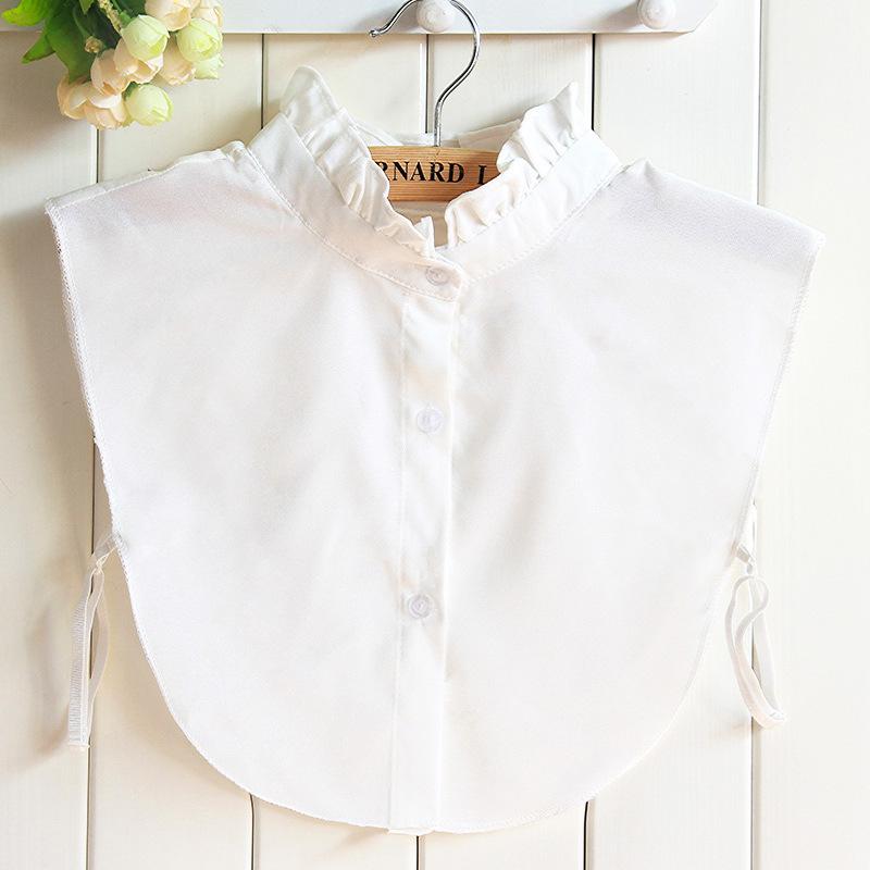 Pleated Ruffle Shirt Collar Fake Collar Women'S Versatile Stand-Up Collar Chiffon Fake Collar Shirt