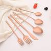 16Pcs Rose Gold Dinnerware Set Knife Fork Coffee Tea Spoon Cutlery Set 18/10 Stainless Steel Tableware Western Kitchen Flatware