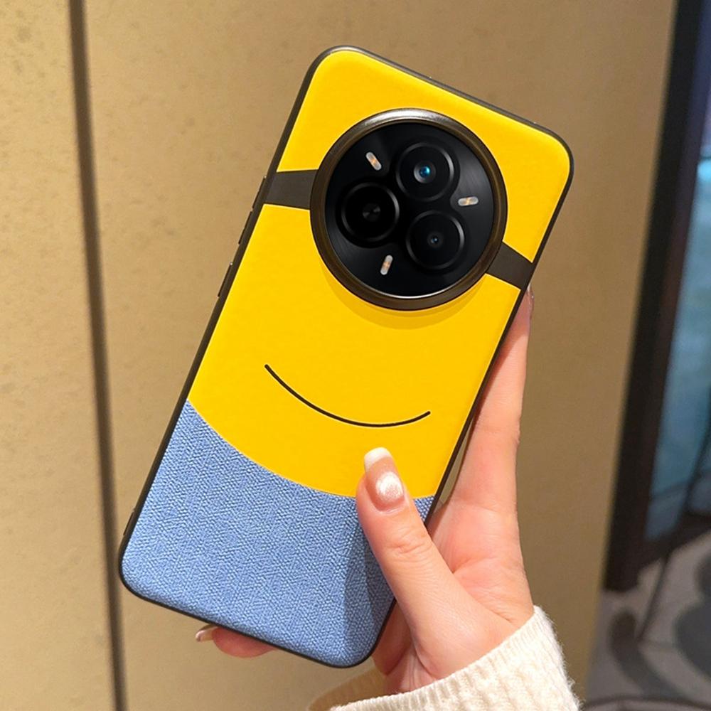For Realme 14 Pro+ 5G Case Big Eye Yellow Creative Design Leather+PC Phone Cover