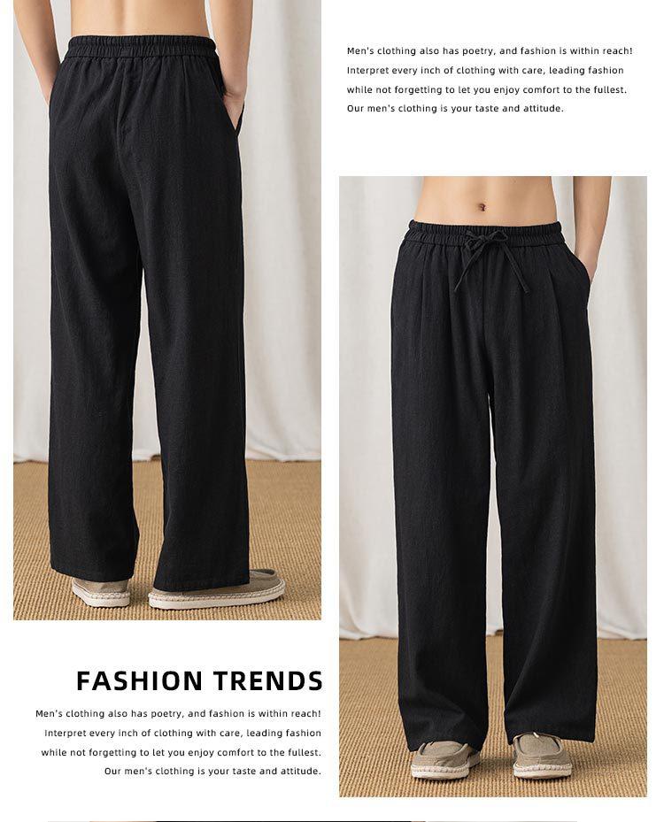 Ramie Blend Men's and Women's Casual Pants Breathable Pants