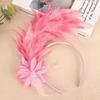 Women's 1920s Feather Fascinator Headband, Fascinators Hat for Women Tea Party Flower Headpiece Gatsby Derby Hat