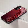 Red Diamond Patterned Glass Phone Case Suitable for Samsung Galaxy S26 S25 S24 S23 S22 S20 FE/Ultra/Plus5G Anti Drop Back Cover