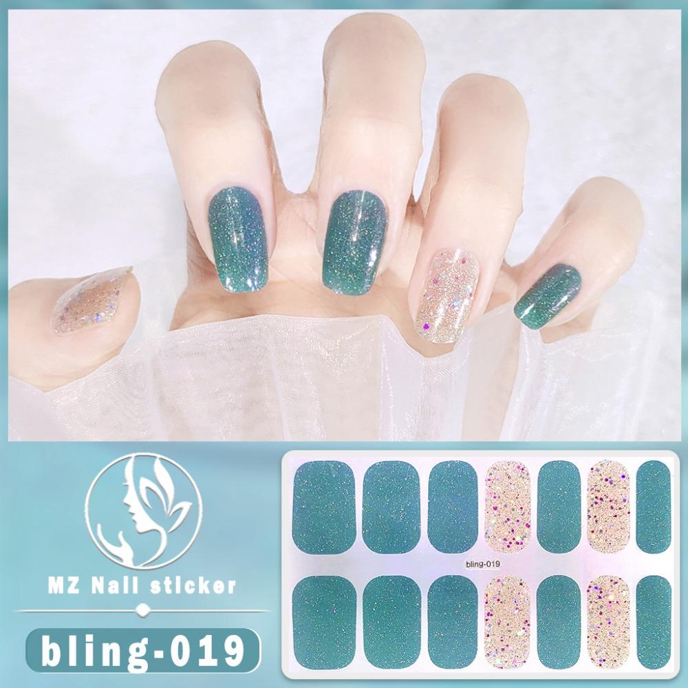 Charm Finger 14 Finger New Bling Fine Flash Aurora Gel Nail Oil Film Self-Adhesive Waterproof Seal-free Nail Art Sticker